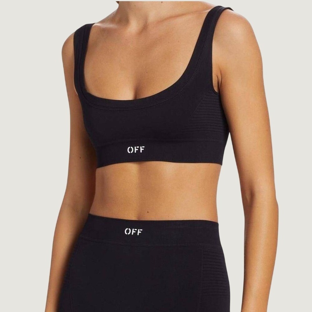 Off-White Off Stamp Sports Sports Bra Black Small